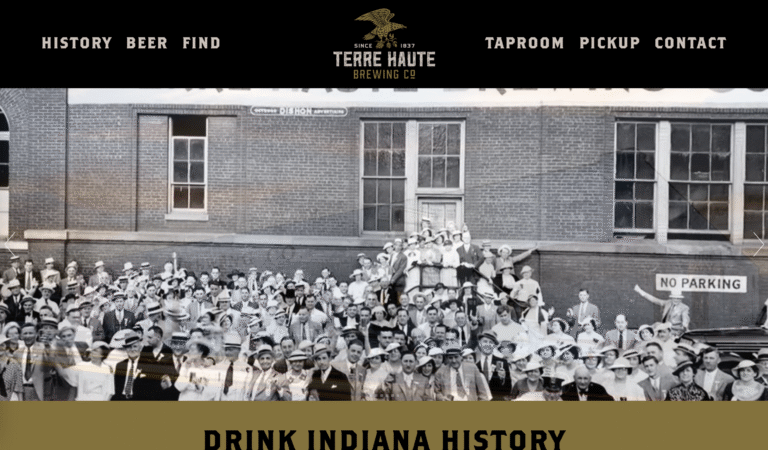 Terre Haute Brewing company homepage screenshot